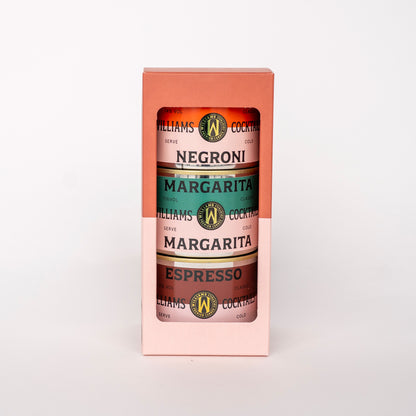 Cadeau verpakking met 3 cocktails (Margarita, Negroni, Espresso Martini)