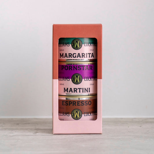 Cadeau verpakking met 3 cocktails (Margarita, Pornstar Martini, Espresso Martini)